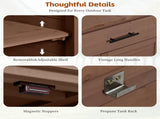 (Assembly Video) 65''H Large Garden Potting Bench with Lockable Wheels and Storage Cabinet, N717P404333D