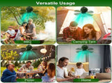 3-in-1 Camping Fan with LED Lantern, Portable Hanging Tent Fan 3 Speed Wind, Timer Function & Power 52683386