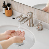 Bathroom Faucets for Sink 3 Hole Brushed Nickel 8 inch Widespread Bathroom Sink Faucet with Pop Up W1932P179930