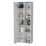 FM FURNITURE Harman Multistorage Kitchen Pantry with 1 door and 5 open shelves, White B128P321072