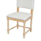 TOPMAX Vintage Traditional 2-Piece Upholstered Dining Chairs with Padded Backs, Natural N717P170411A