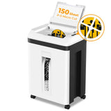 150 Sheet Paper Shredder Heavy Duty, Micro Cut and CDs/Cards, P5 Security Level, 60Min Non Stop 92277130