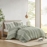 Full/Queen 3 Piece Striped Cotton Duvet Cover Set B035P217804