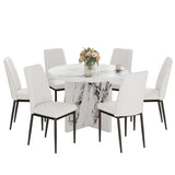 Round Dining for 4-6, 42 Inch Modern Kitchen Small Dinner MDF Kitchen Dinning N752P186173K