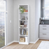Sutton Slim Bookcase with Modern 5-Shelf Design B128P176166