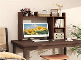 Walnut Desktop Bookshelf for 27''/68.58cm Monitor, 93.9825.4073.66cm Engineered Wood Desk Hutch 17874579