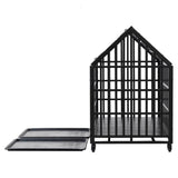 ZNTS 52" Heavy Duty Dog Crate Large Dog cage Strong Metal Dog Kennels and Crates for Large Dogs with 4 W206137933