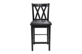 Black Finish 5pc Counter Height Set Dining Counter Height Table with Lower Shelves and 4x Chairs Set B011P194586