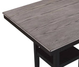 Rustic Farmhouse 5-Pc Counter Height Dining Set Square Table Wood Top Bottom Display Shelf Linen B011P186070
