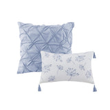 8 Piece Cotton Printed Comforter Set Blue King B03597239