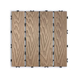 Patio Floor Tiles Pack of 22 WPC Wood-Plastic Composite Patio Deck Tiles DIY Interlocking Decking W206P201290