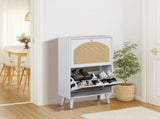 2 dump buckets with high-leg arched rattan shoe cabinet particle board plastic rattan 54*24*98cm 76681799