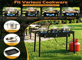 3 Burner Propane Stove 240000 BTU Portable Outdoor Propane Burner Stove Black Metal Frame Max 660 54241863