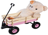Outdoor Wagon All Terrain Pulling w/Wood Railing Air Tires Garden Cart W22740234