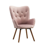 ZNTS Doarnin Contemporary Silky Velvet Tufted Button Back Accent Chair, Mauve T2574P164269