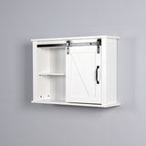 ZNTS Bathroom Wall Cabinet with 2 Adjustable Shelves Wooden Storage Cabinet with a Barn Door W40935623