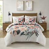 King/Cal King 3 Piece Floral Cotton Duvet Cover Set B035P148368