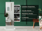 Jewelry Armoire Full Length Mirror 360&deg and Large Capacity Jewelry Organizer Armoire, Mirror 48743098