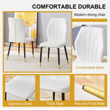 4 modern dining chairs with stylish PU patterned backrest and black metal legs for a comfortable W1512P360097