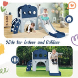 ZNTS 7 in 1 Toddler Slide Set, Freestanding Spaceship Set with Slide, Kids Slide Playset Structure, Arch N710P173044C