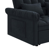 Loveseats Sofa Bed with Pull-out Bed,Adjsutable Back-Black W487P263842