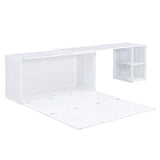 Queen Size Murphy Bed with Rotable Desk, White 11589562