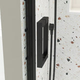 Glass shower door, sliding door, with 5/16" tempered glass and Matted Black finish 4874 W2122P208846