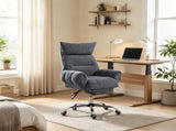 Wide Seat Reclining Office Chair with Flip-Up Armrests & Footrest, Dark Gray 84743876