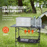 1207055 CM Portable Outdoor Folding Picnic Table, Lightweight Aluminum Roll-Up Camping Table with 23613568