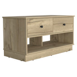 ZNTS Tulip Storage Bench, Two Drawers, Two Shelves B128P148981