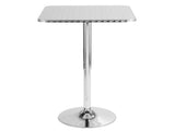 Contemporary Adjustable Square Bar Table in Silver B202P223298