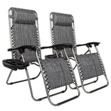 Infinity Zero Gravity Chair Pack 2, Outdoor Lounge Patio Chairs with Pillow and Utility Tray 81629870
