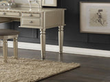 Bedroom Contemporary Vanity Set w Foldable Mirror Stool Drawers Silver Color HS00F4079-ID-AHD