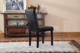 Urban Style Solid Wood Leatherette Padded Parson Chair, Black, Set of 2 T2574P164532