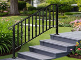 Matte Black Outdoor 4 Level Iron Handrail 88619565