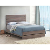 Barrel Oak Slatted Headboard Queen Panel Bed B062P145514