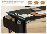 55" Home Office Desk, Computer Desk with Storage Bag & Hook, Waterproof Top & Metal Frame, Modern 41065565
