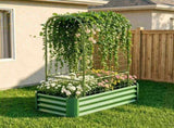 2-in-1 Raised Garden Bed with Trellis - 59" Tall Arch Planter Box for Climbing Plants, Outdoor 75026103