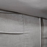 7 Piece Faux Suede Comforter Set Grey Cal King B03596799
