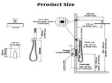 Shower System Shower Faucet Combo Set Wall Mounted with 10" Rainfall Shower Head and handheld shower T3177P269098
