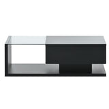 ZNTS ON-TREND Modern Coffee Table with Tempered Glass, Wooden Cocktail Table with WF303936AAB