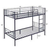 Twin Over Twin Bunk Bed for Kids Teens Adults, Heavy Duty Metal Bunk Bed with 84060545