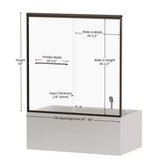 56"-60" W x 58" H Double Sliding Bathtub Shower Door, Semi-Frameless Bypass Tub Door, 1/4" W1573P292498