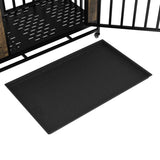 Dog House Furniture, Wooden Dog House Dining Table with Iron Door and Tray for Medium/Small Dogs W1580P321353