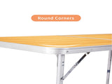 6ft Aluminum Alloy Folding Table wood grain color 84855702