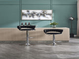 Set of 2 Bar Stools,with Chrome Footrest and Base Swivel Height Adjustable Mechanical Lifting Velvet 06163540
