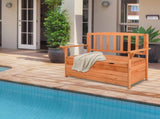 112 * 58 * 84cm Cedar Yard Storage Box With Backrest Armrest Bright Orange Red 68488660