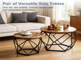 Small Round Coffee Table Set of 2, Nesting Side Tables for Living Room or Bedroom, Modern Accent End 43278794