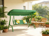 Dark Green Kids Outdoor Swing Chair, Adjustable Canopy Safety Belt, Multi-Scene for Patio Garden 03162602