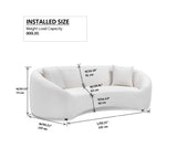 93.31" Minimalist Curved Sofa, 3 Seater, Chenille Fabric Upholstered Sofa, Tight Curved Back W2664P179336